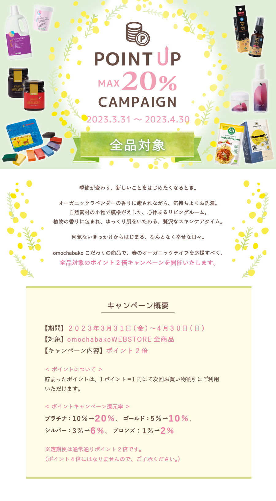 春のポイントアップキャンペーン