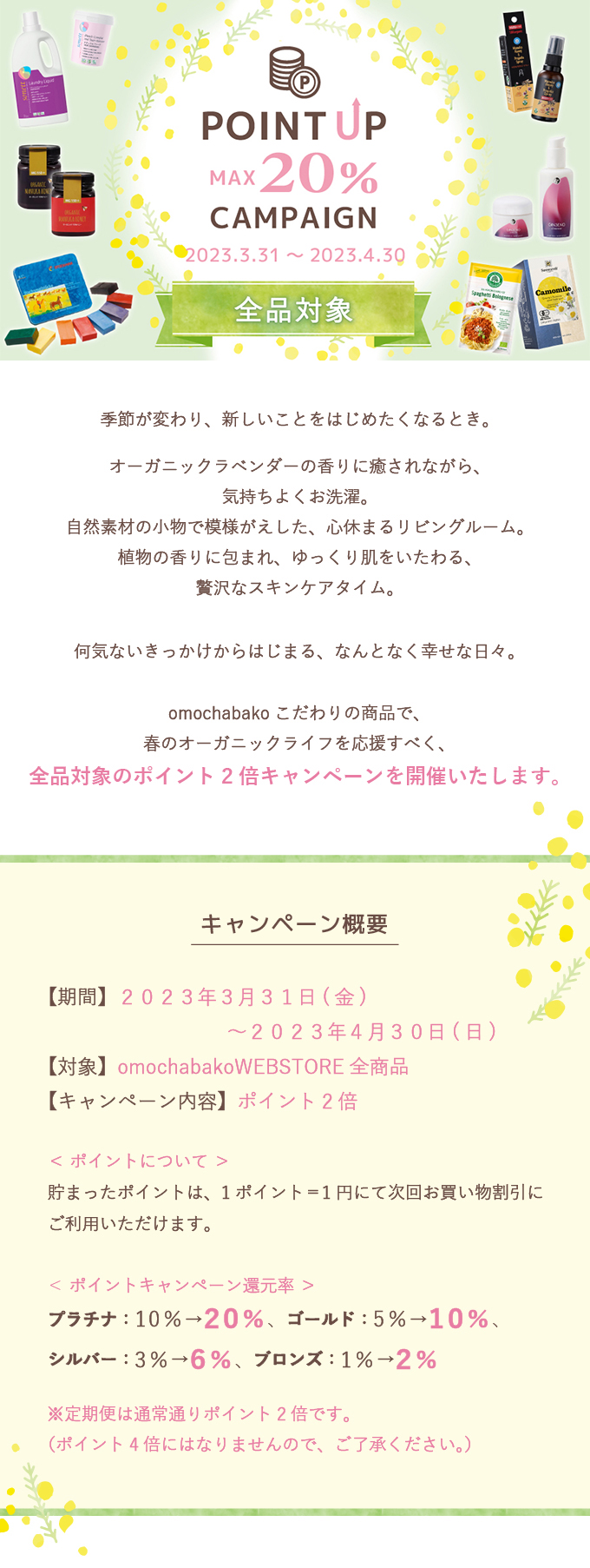 春のポイントアップキャンペーン